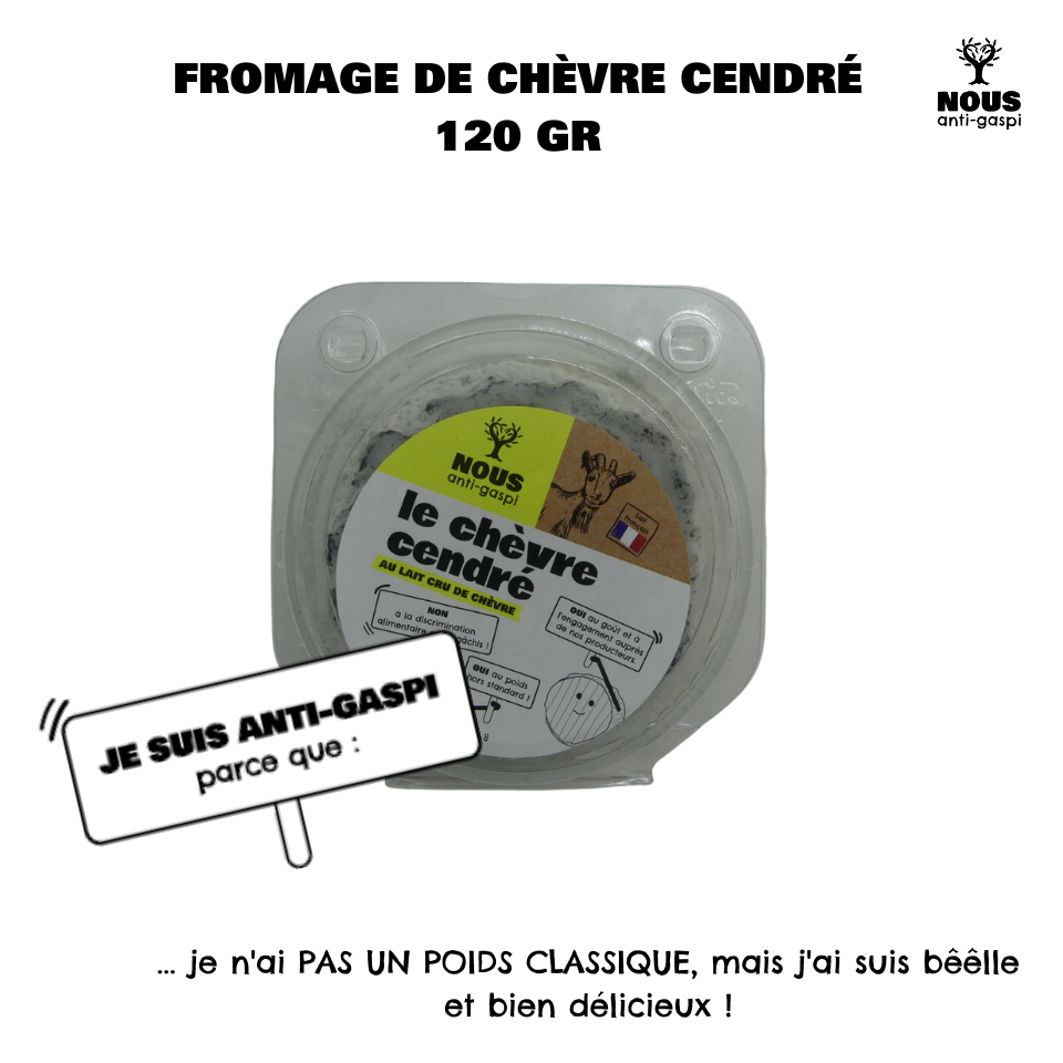 Fromage de chèvre cendré NOUS anti-gaspi