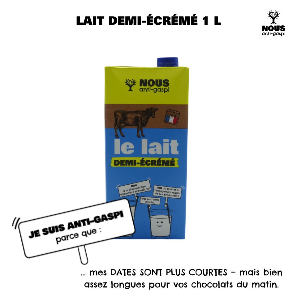 Lait demi-écrémé NOUS anti-gaspi