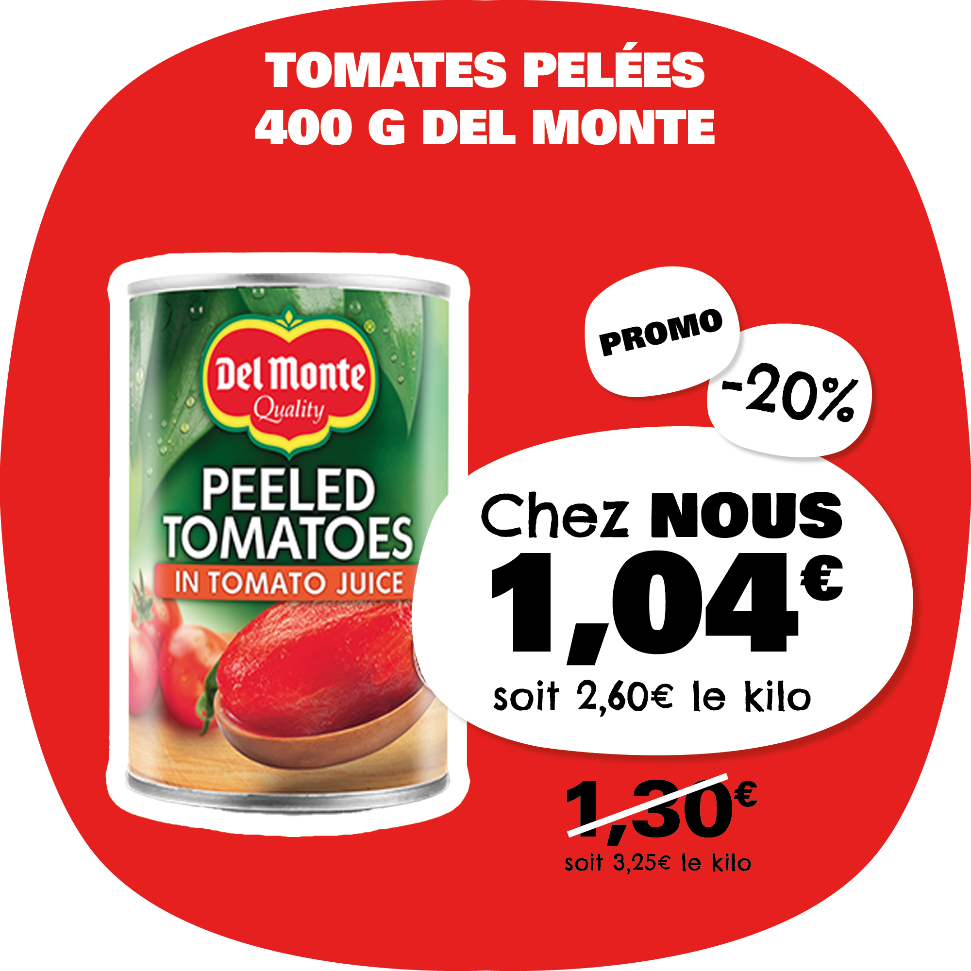 Tomates Pelées 400 G Del Monte