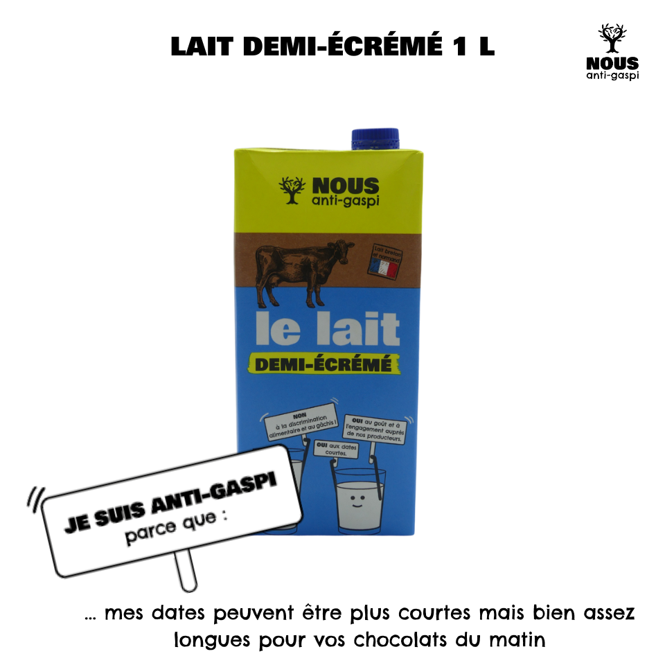 Lait demi-écrémé NOUS anti-gaspi